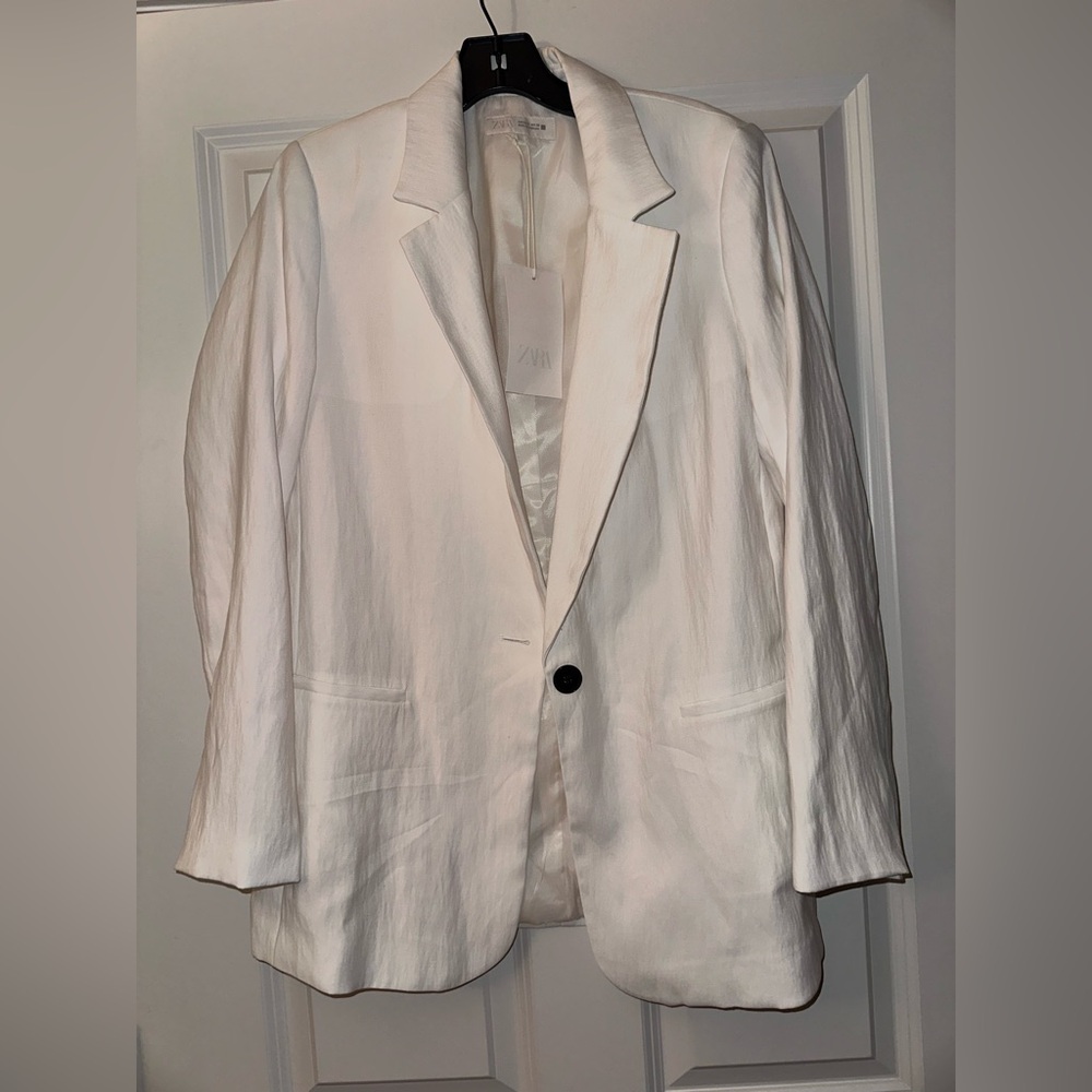 Zara Ivory Blazer Small with Tags